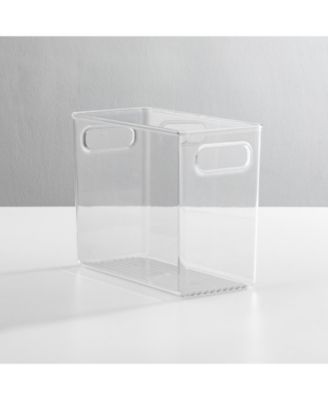 Tall Plastic Bathroom Organizer Bin with Built-In Handles, 4 Pack, Clear
