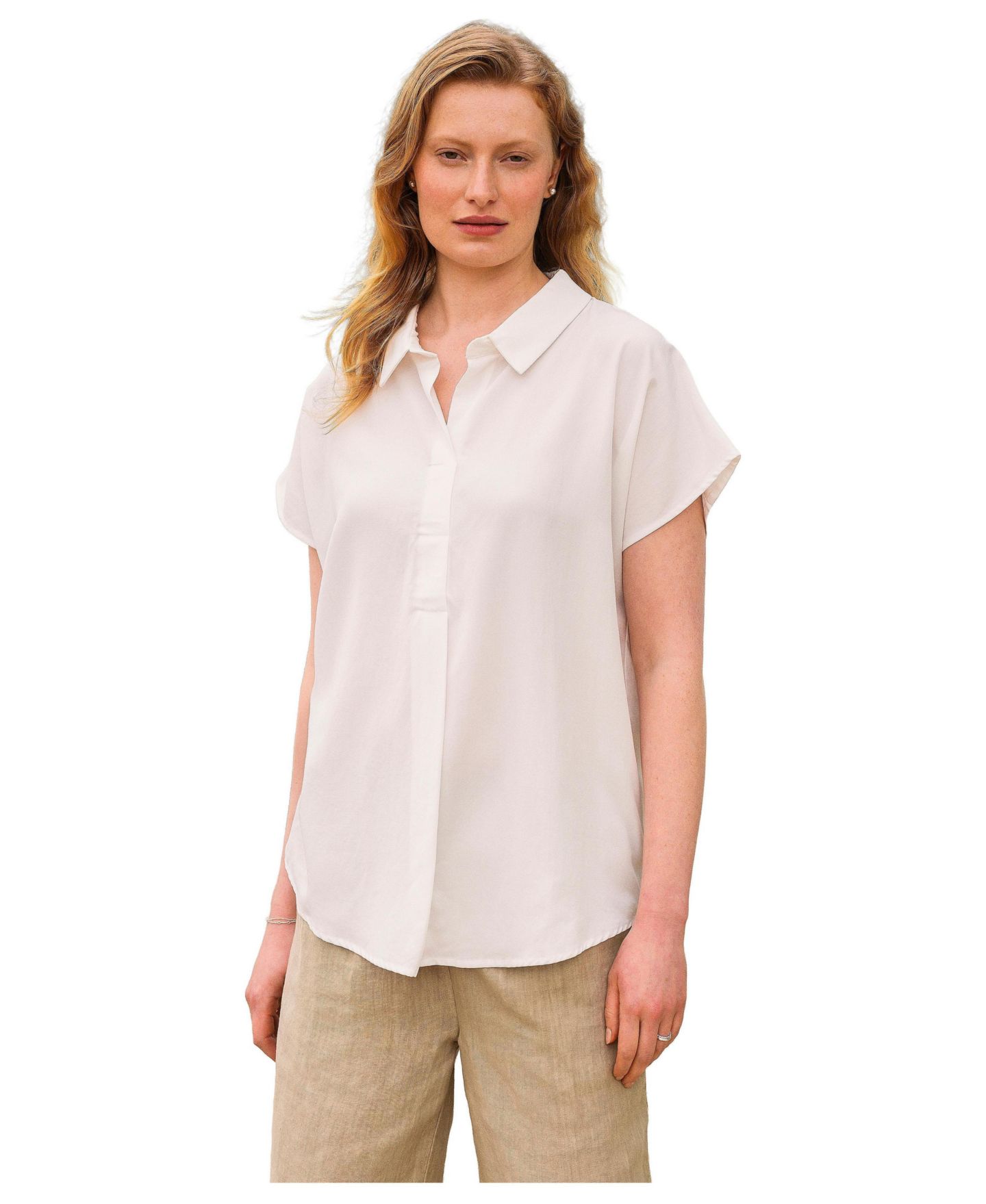 Женская блузка Celtic & Co. Short Sleeve Relaxed Fit, цвет: Меловой — фото 1