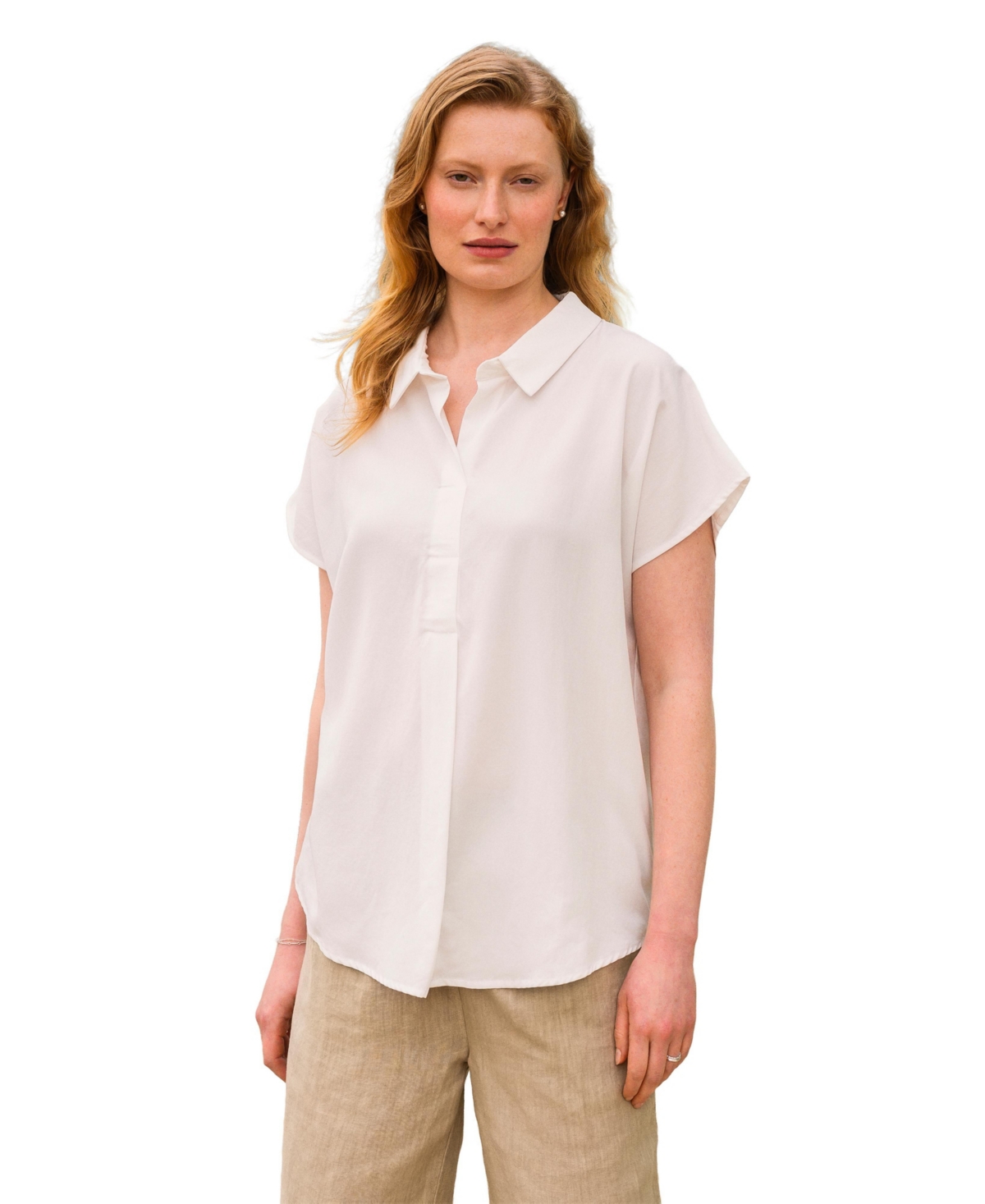 Celtic & Co. Women's Short Sleeve Relaxed Fit Blouse