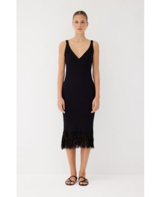 Women's Elise Knee Length Fringe Midi Dress