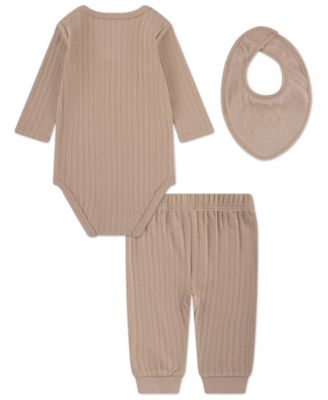 Baby Boys' Long-Sleeve Bodysuit, Pants and Bib, 3-Piece Set