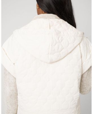 Women's Quilted Dolman Short Sleeve Zip Up Jacket