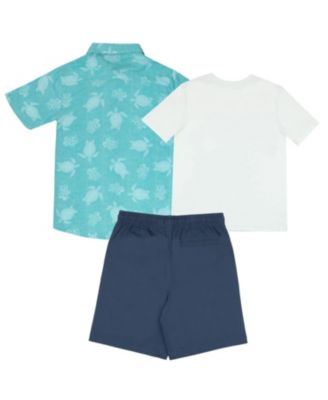 Boys Short-Sleeve Graphic Hawaiian Woven Button Down Shirt