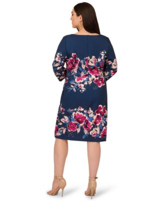 Plus Size Floral Printed Midi Dress