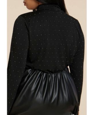 Women's Embellished Mockneck Top