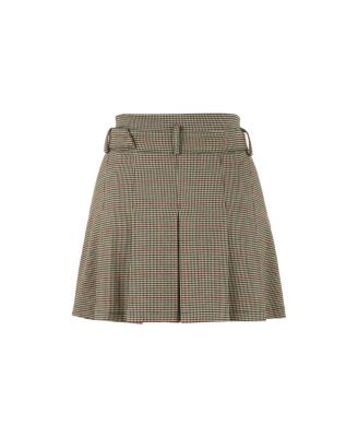 Women's Belted Pleated Mini Skirt