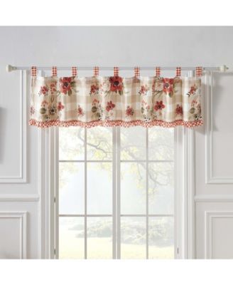 Wheatly Farmhouse Gingham Tab Top Valance 84" x 19" by Greenland Home Fashion