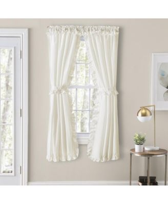 Home Classic Narrow Ruffle 2-Piece  Rod Pocket Curtain Panel, 80" X 36"