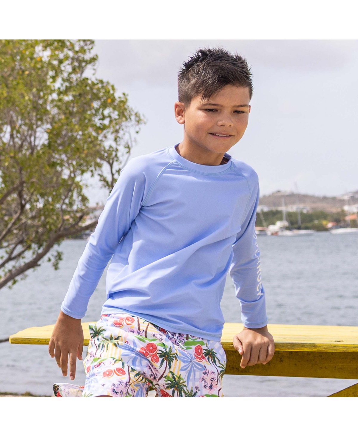 Snapper Rock Big Boys Seaside Blue Ls Rash Top