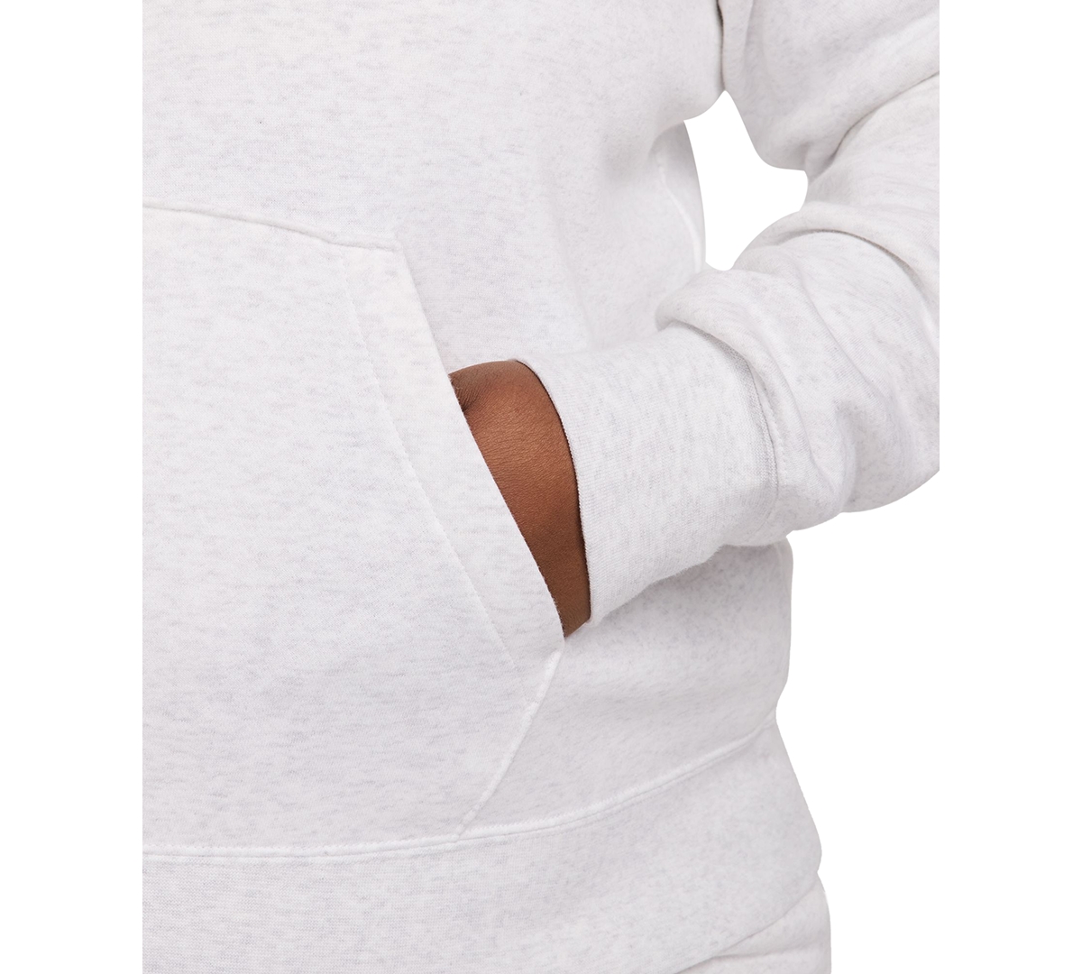 Nike Plus Size Active Sportswear Club Hooded Fleece Sweatshirt In White