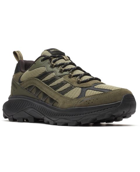 Мужские кожаные туфли Merrell Speed Strike 2 с круглым носком, цвет: Оливковый
