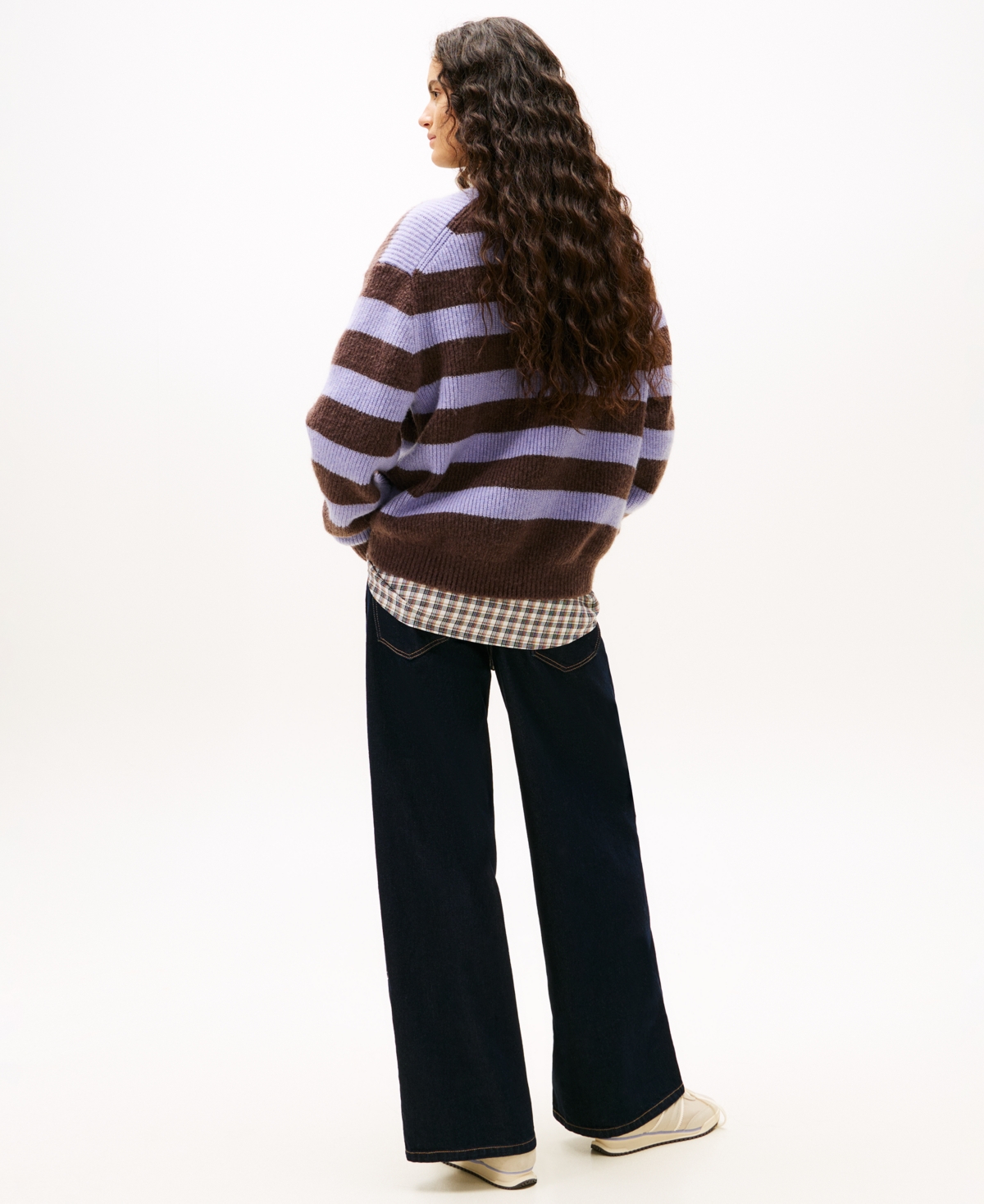 Tommy Jeans Women's Mock Neck Badge Sweater In Purple