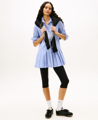 Tommy Jeans - Women's Pleated Sparkle Collared Shirt Dress