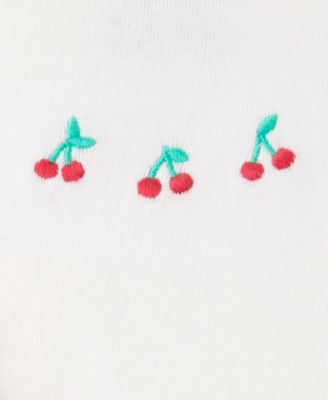 Baby Girls' Cherry Quilted Cardigan, Bodysuit and Pants, 3-Piece Set