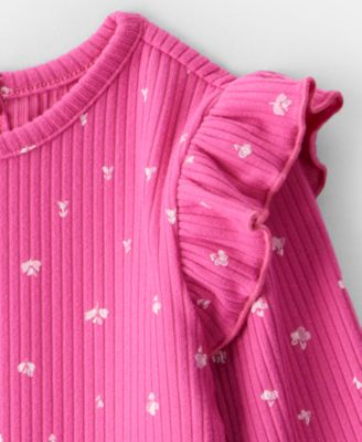 Baby Girls' Floral Bodysuit and Pants, 2-Piece Set