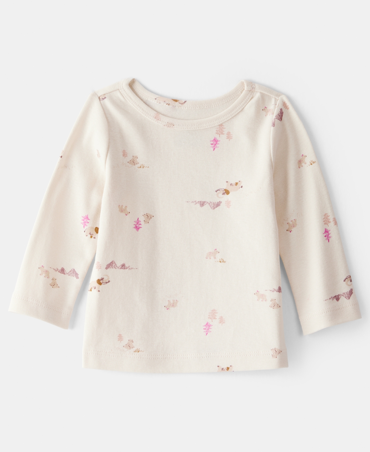 Carter's Baby Girls 2-piece Long-sleeve T-shirt And Overall Set In Purple