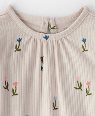 Baby Girls' Floral Bodysuit and Pants, 2-Piece Set