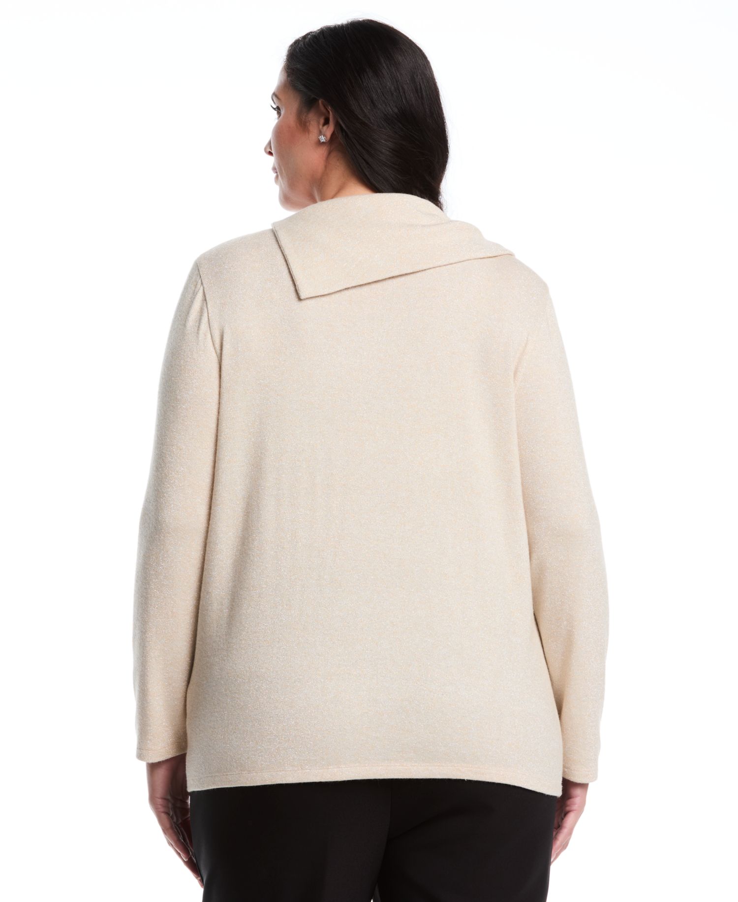 Plus Size Split Collar Long Sleeve Top
