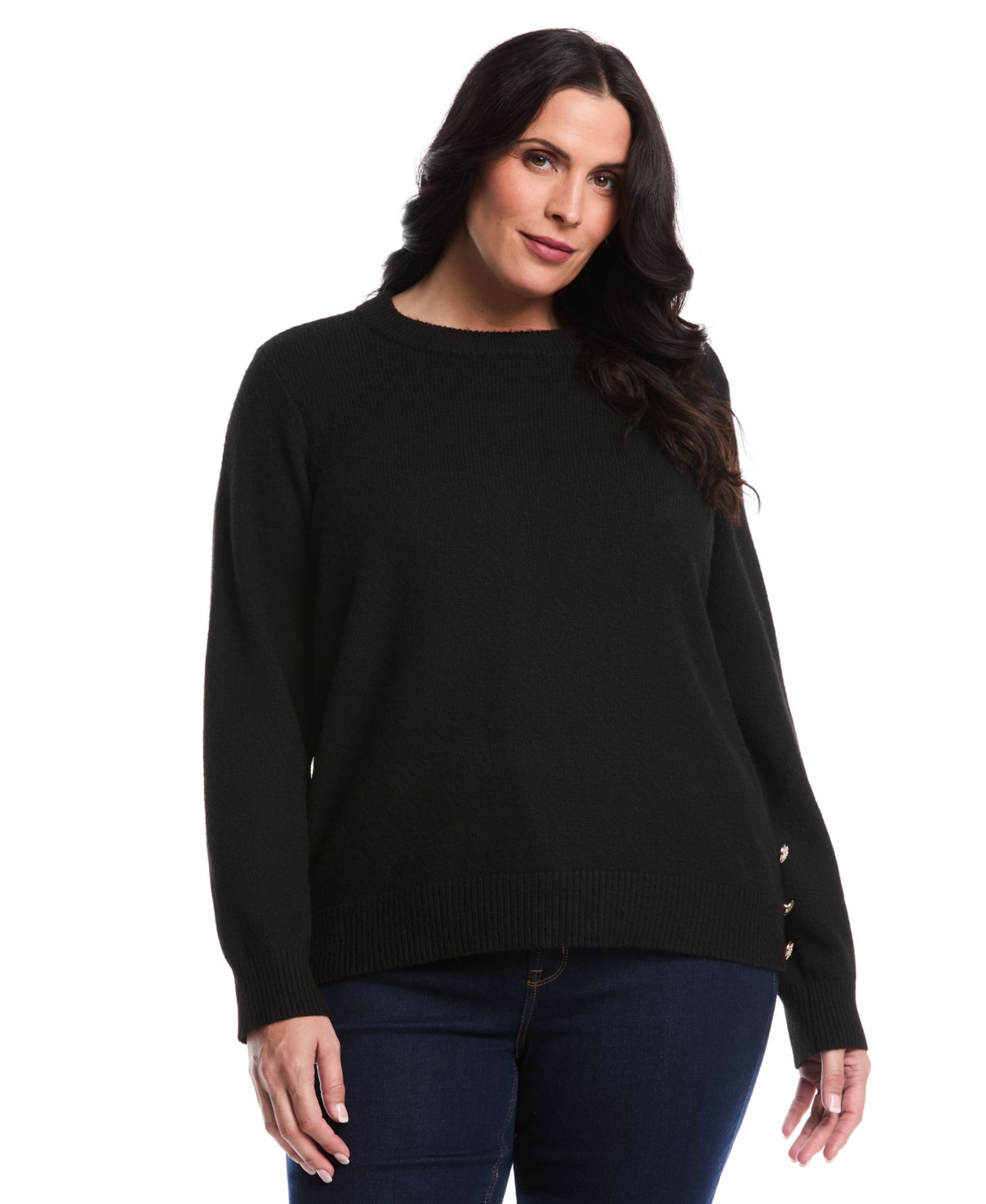 Women's Plus Size Crew Neck Novelty Long Sleeve Sweater