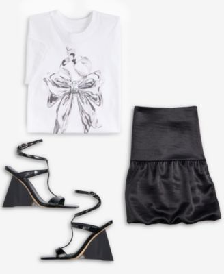 Women's Short-Sleeve Chrome Bow Crewneck T-Shirt