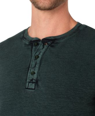 Men's Cotton Long-Sleeve Henley Shirt