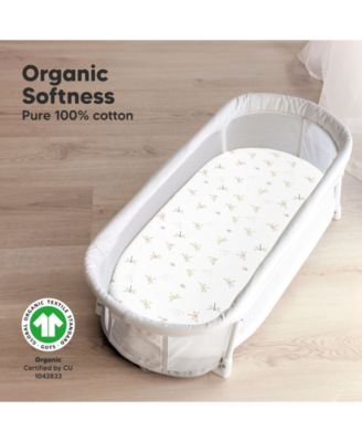 Bassinet Sheet for Baby Girls, Boys, 2-Pack Soothe Bassinet Fitted Sheets, Bedside Bassinet Mattress Sheet