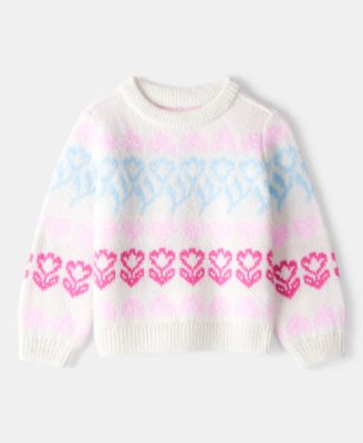 Carter's - Girls Toddler 2T-5T Floral Fairisle Sweater