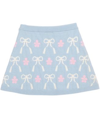 Girls' 2T-6X Stitch Long-Sleeve Top and Skirt, 2-Piece Set