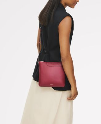 Pockets Mini Leather Ziptop Crossbody Bag