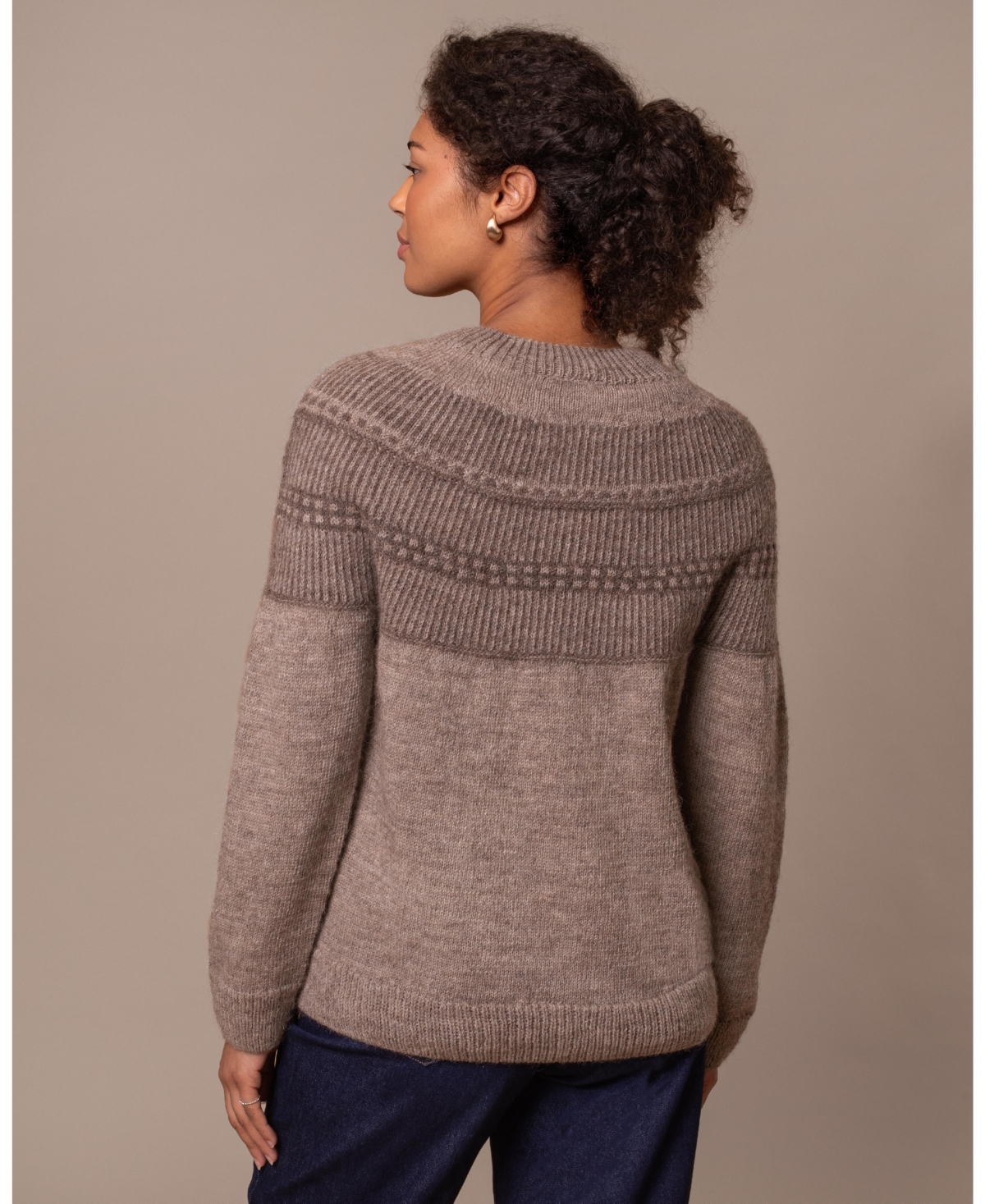 Celtic & Co. Women's British Wool Yoke Pattern Sweater