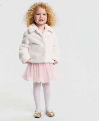 Epic Threads Girls Toddler 2t 4t Faux Fur Jacket 2 Pc. Bow Top Bubble Skirt Set Macys Exclusive In White