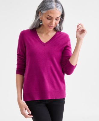 Women's V-Neck Long-Sleeve Sweater, Created for Macy's