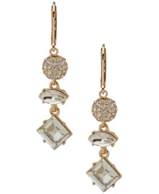 KARL LAGERFELD PARIS - Glass Stone Fireball Linear Earrings