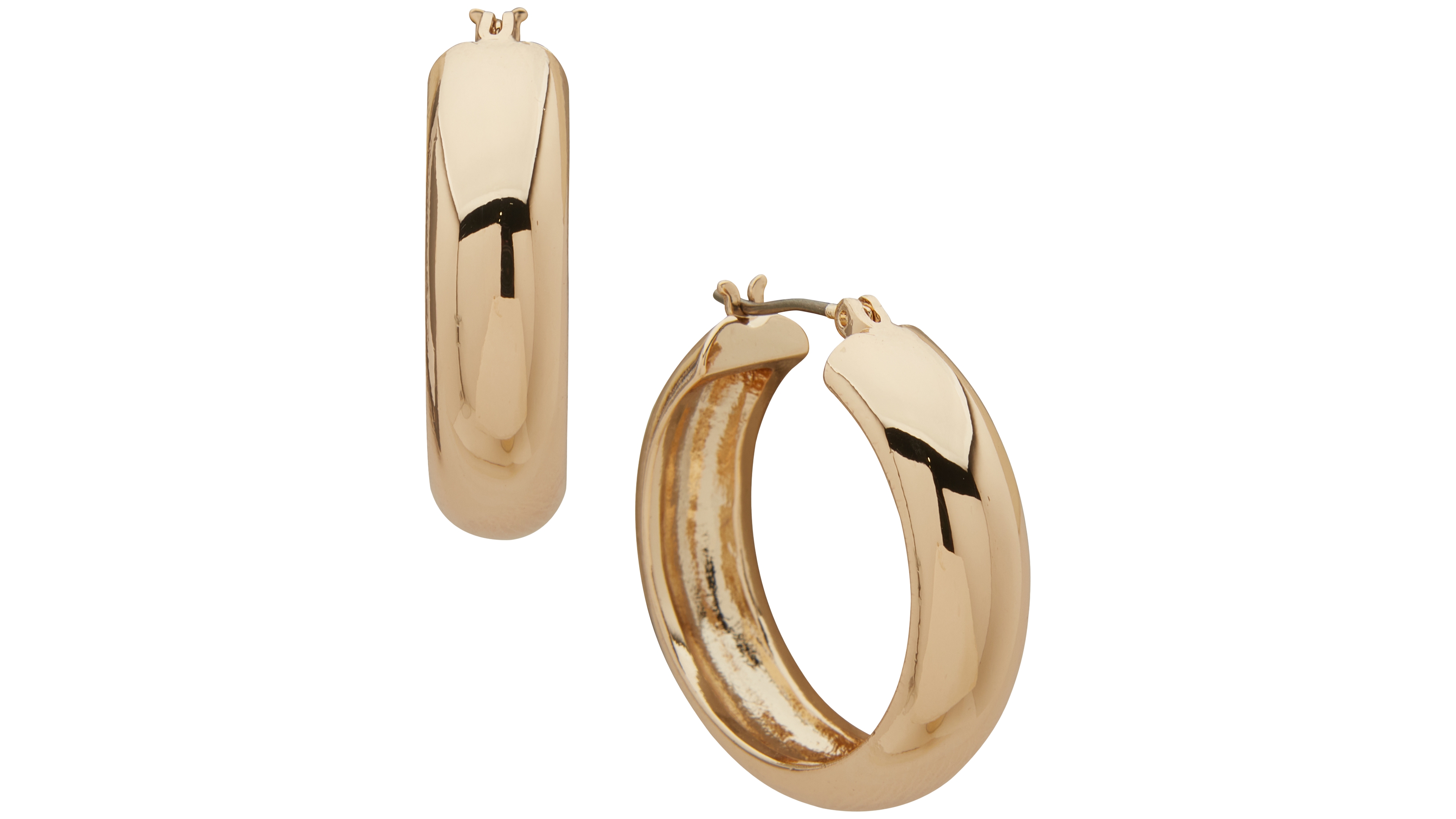 Karl Lagerfeld Paris Gold-Tone Thick Hoop Earrings