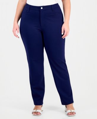 Plus Size Lexington Straight-Leg Modern Compression Pants 