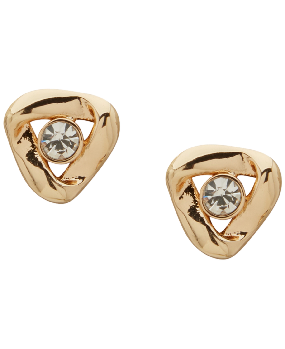 Anne Klein 3-pc. Cubic Zirconia Twisted Stone Trio Earrings Set In Gold