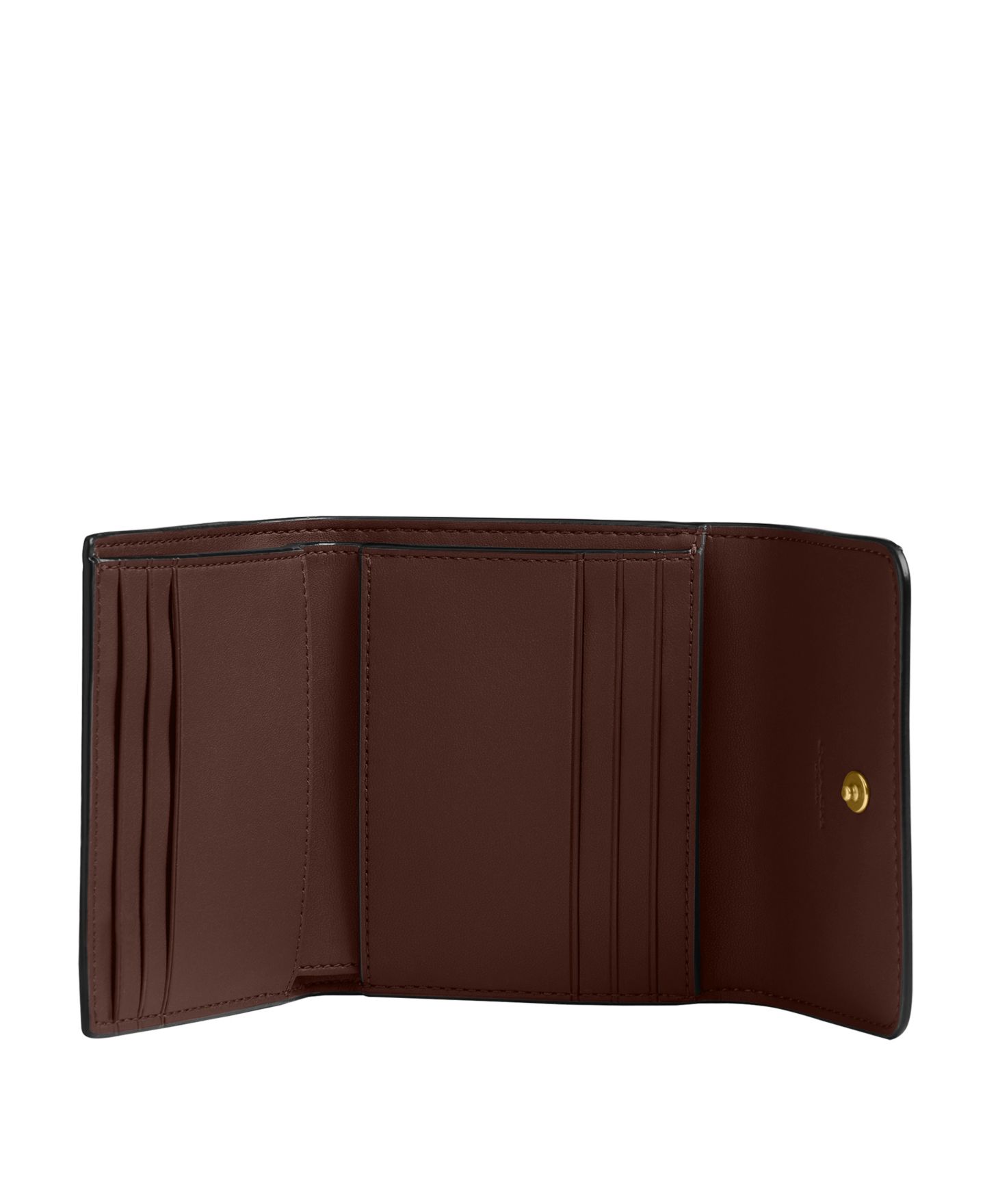 Женский небольшой кошелёк Coach Mila Signature из холста с клапаном, цвет: Латунный / Кленовый — фото 4
