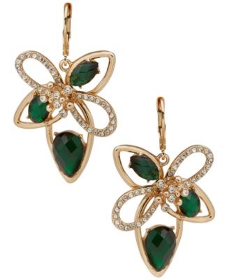 Anne Klein - Jet Stone Floral Drop Earrings