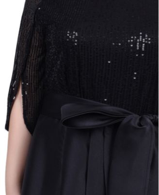 Women's Plus Size Sequin and Jacquard Holiday Dress