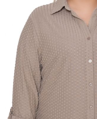 Women's Plus Size Long Sleeve Textured Knit Top