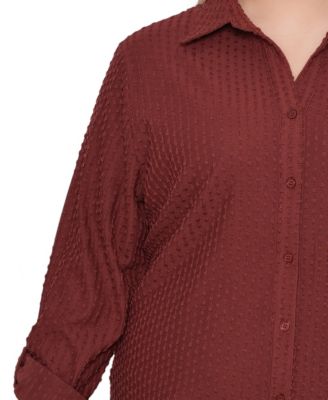 Women's Plus Size Long Sleeve Textured Knit Top