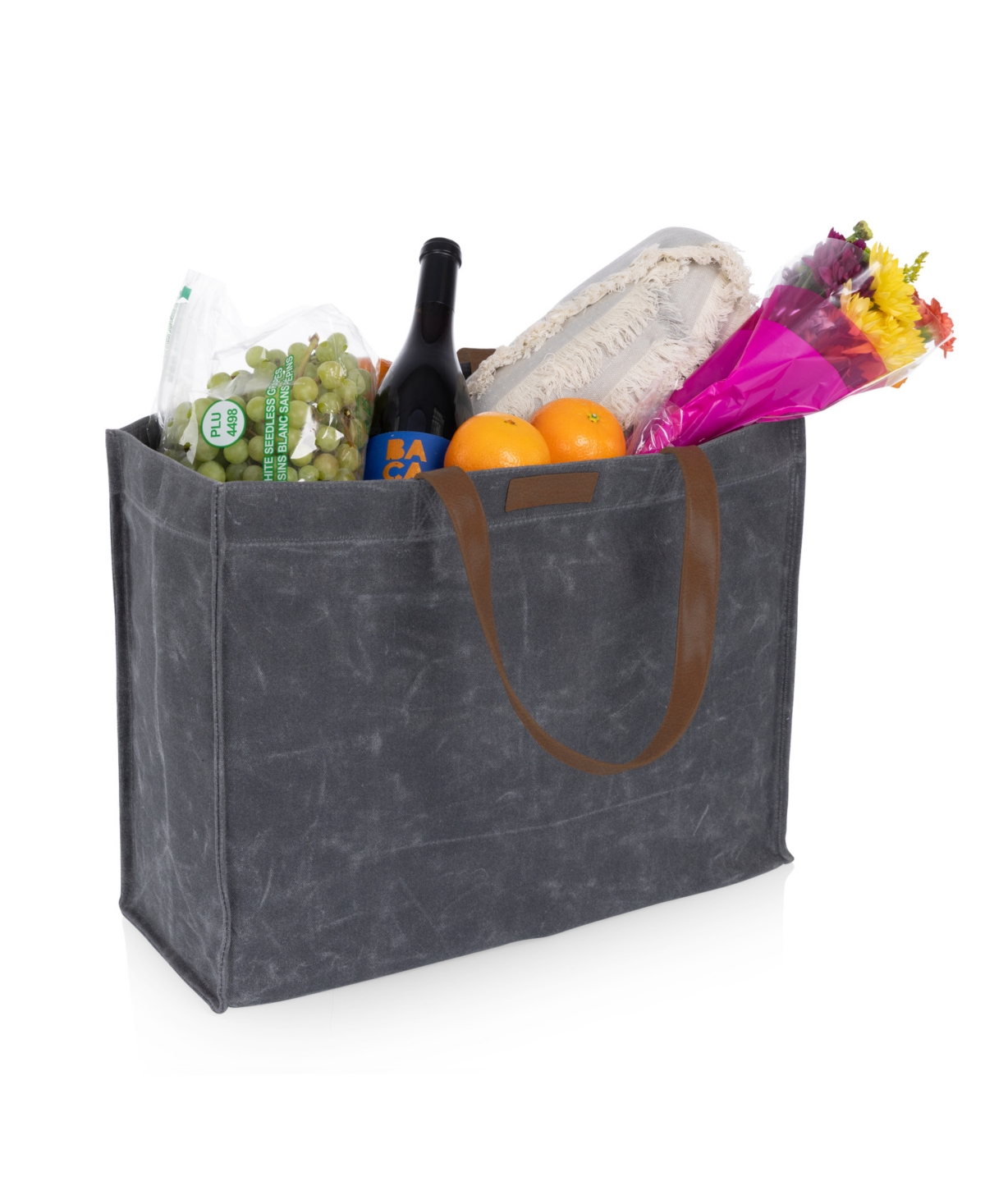 Oniva Market Waxed Canvas 14.75" Travel Tote In Gray