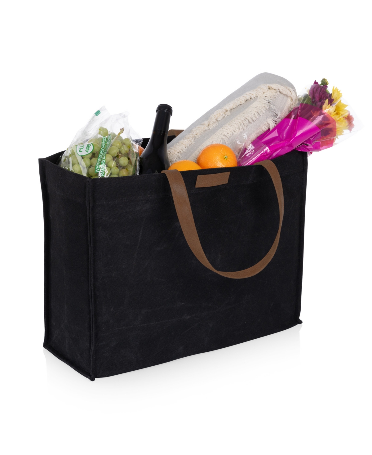 Oniva Market Waxed Canvas 14.75" Travel Tote In Black