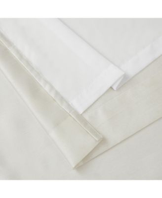 Jefferson Faux Silk Semi Sheer Light Filtering Microfiber Lined Grommet Lightweight Window Curtain Panels, Set of 2