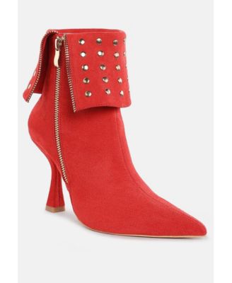 Womens Piccini Stud Embellished Foldover Boots