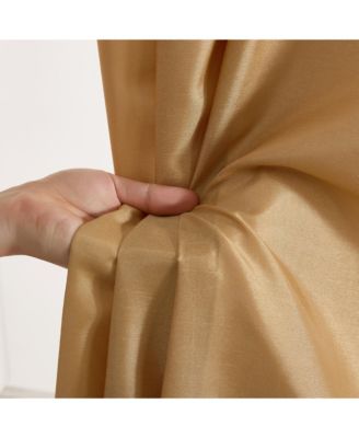 Jefferson Faux Silk Semi Sheer Light Filtering Microfiber Lined Grommet Lightweight Window Curtain Panels, Set of 2