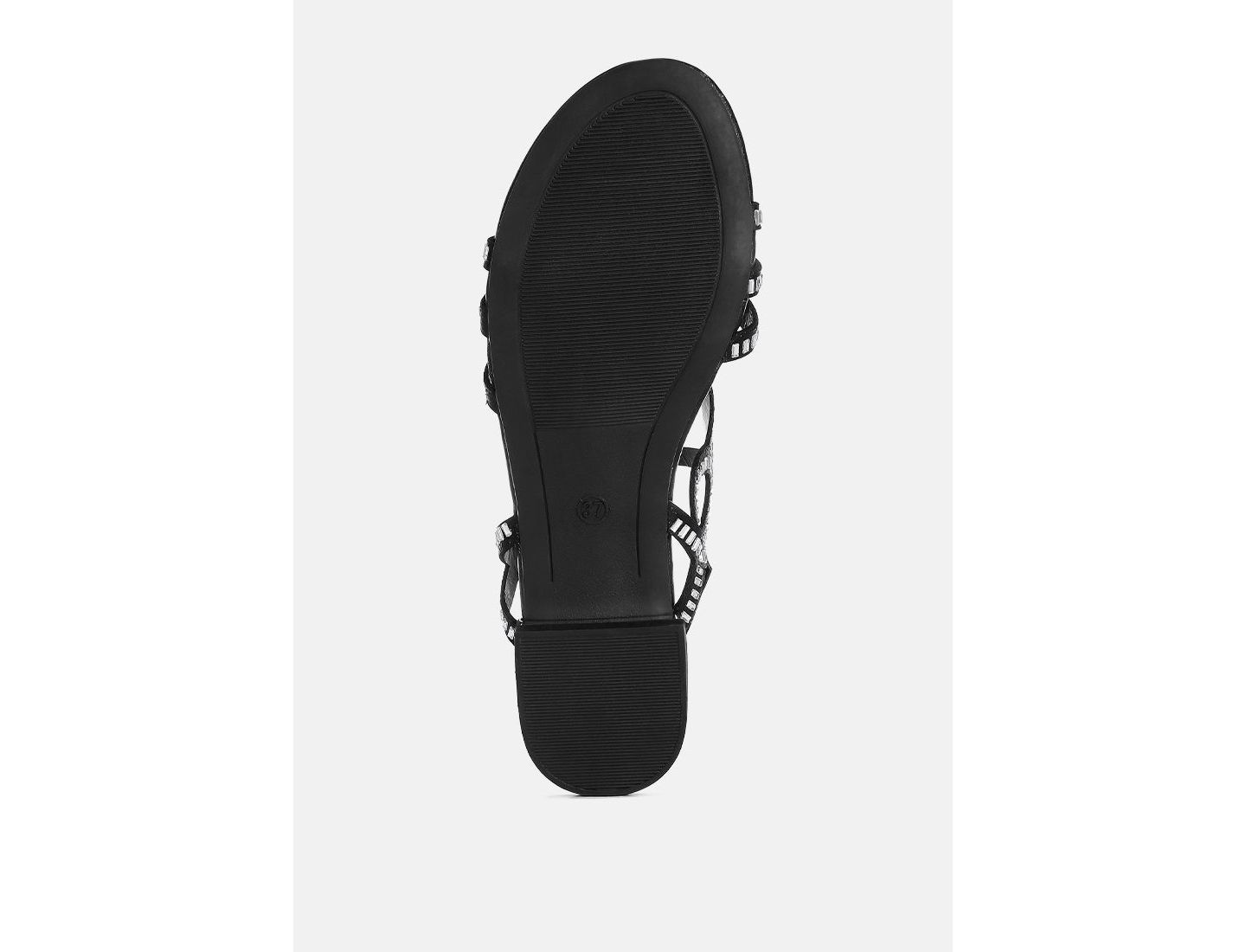 Женские сандалии London Rag Jisters Cut Out Detail Rhinestone Flat, цвет: Чёрный — фото 5