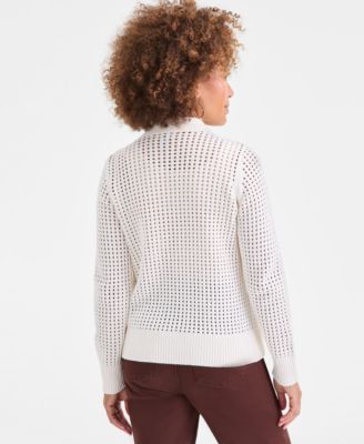 Women's Cotton Open-Stitch Cardigan Sweater, Macy's Exclusive