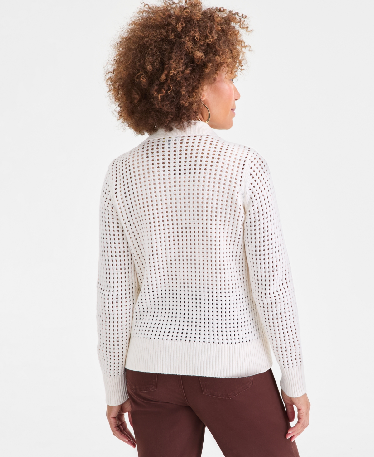 Style & Co Women's Cotton Open-Stitch Cardigan Sweater, Macy's Exclusive