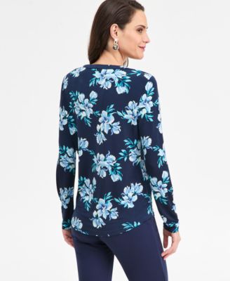 Women's Printed Zip Pocket Top